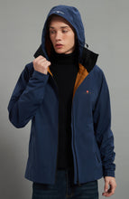 Load image into Gallery viewer, Nan-M  Men Soft Shell Hiking Jacket  3L Navy Blue