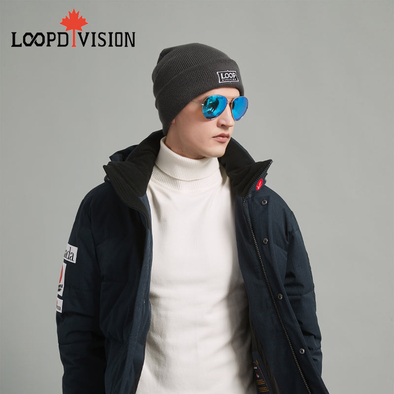 KING Men Mid-Length Parka Insulated-Freestyle Canada Co-branded, Glazed Blue